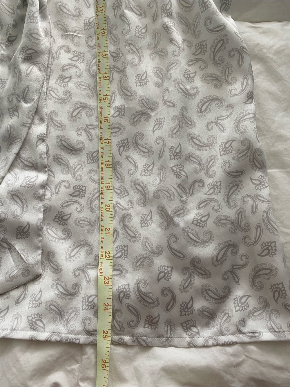 Ann Taylor Sleeveless Paisley Satin Tie-Neck Camisole - White & Gray - Picture 6 of 7